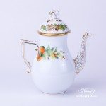 Herend porcelain Coffee Pot painted with Christmas motif
