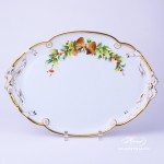 Herend porcelain Tray with Ribbon painted with Christmas motif