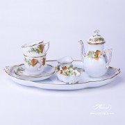 Herend porcelain Coffee Set painted with Christmas motif