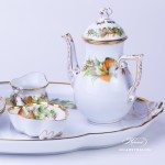 Herend porcelain Coffee Set painted with Christmas motif