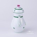 Coffee / Espresso Pot w. Rose Knob 616-0-00 Vienna Rose / Viennese Rose VRH pattern. Herend fine china. Hand painted tableware