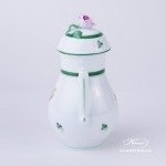 Coffee / Espresso Pot w. Rose Knob 616-0-00 Vienna Rose / Viennese Rose VRH pattern. Herend fine china. Hand painted tableware