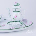 Coffee / Espresso Set for 2 Persons - Vienna Rose / Viennese Rose VRH pattern. Herend fine china hand painted. Tableware