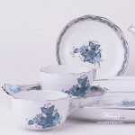 Tea Set for 2 Persons - Herend Chinese Bouquet Turquoise / Apponyi ATQ3-PT pattern. Herend fine china hand painted. Tableware