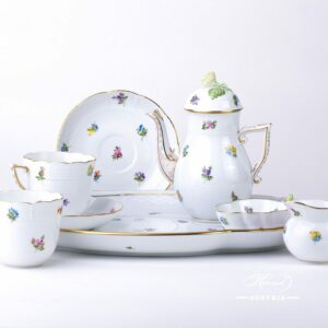 Thousand Flowers-MF Coffee Set for 2 Persons - Herend Porcelain