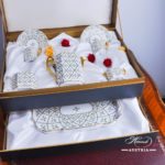 Coffee / Espresso Set for 2 Persons in Gift Box – Sevres Roses SPROG design. Herend porcelain. Hand painted tableware. Coffee Cup volume 0.6 dl (2 OZ)