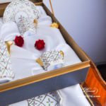 Coffee / Espresso Set for 2 Persons in Gift Box – Sevres Roses SPROG design. Herend porcelain. Hand painted tableware. Coffee Cup volume 0.6 dl (2 OZ)
