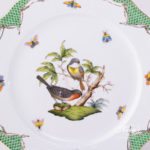 Dinner Plate 524-0-00 RO-ETV Rothschild Bird Green Fish scale decor. Herend porcelain. Hand painted dinnerware
