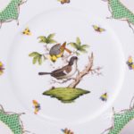 Dinner Plate 524-0-00 RO-ETV Rothschild Bird Green Fish scale decor. Herend porcelain. Hand painted dinnerware