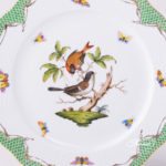Dinner Plate 524-0-00 RO-ETV Rothschild Bird Green Fish scale decor. Herend porcelain. Hand painted dinnerware