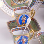 Coffee / Espresso Set for 2 Persons - Herend Medieval Miniatures HHVT pattern. Herend fine china hand painted. Tableware