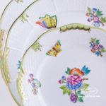 Place Setting 4 Pieces - Herend Queen Victoria VBA design. Herend porcelain hand painted. Tableware