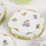 Dinner Set for 6 Persons - Herend Queen Victoria VBA decor. Herend porcelain hand painted. Tableware