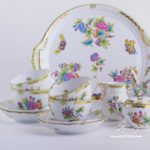 Tea Set for 2 Persons - Herend Queen Victoria VBO decor. Herend porcelain hand painted. Tableware. Coffee Cup 701-0-00 VBO