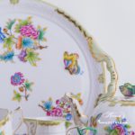 Tea Set for 2 Persons - Herend Queen Victoria VBO decor. Herend porcelain hand painted. Tableware. Coffee Cup 701-0-00 VBO