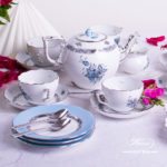 Tea Set for 6 Persons - Herend Chinese Bouquet Turquoise / Apponyi ATQ3-PT pattern. Herend fine china hand painted. Tableware