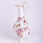 Fancy Jug w. Flower Applications 7598-0-66 CD1 Special Natural Colour pattern. Herend fine china. Hand painted ornaments