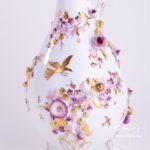 Fancy Jug w. Flower Applications 7598-0-66 CD1 Special Natural Colour pattern. Herend fine china. Hand painted ornaments