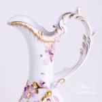 Fancy Jug w. Flower Applications 7598-0-66 CD1 Special Natural Colour pattern. Herend fine china. Hand painted ornaments