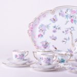 Coffee / Espresso Set for 6 Persons - Herend Royal Garden Turquoise EVICT2 and EVICTF2 patterns. Herend fine china  hand painted. Tableware