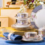 Coffee Set for 4 Persons - Herend Mosaic and Flowers MTFC pattern. Herend fine china hand painted. Tableware