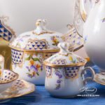 Coffee Set for 4 Persons - Herend Mosaic and Flowers MTFC pattern. Herend fine china hand painted. Tableware