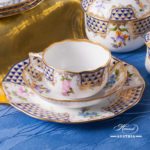Coffee Set for 4 Persons - Herend Mosaic and Flowers MTFC pattern. Herend fine china hand painted. Tableware