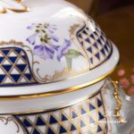 Dinner Set for 4 Persons - Herend Mosaic and Flowers MTFC pattern. Herend fine china hand painted. Tableware and Dinnerware