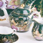 Tea Set for 2 Persons - Herend SP1058 Special Green design. Herend fine china. Hand painted tableware. Limited Edition