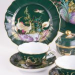 Tea Set for 2 Persons - Herend SP1058 Special Green design. Herend fine china. Hand painted tableware. Limited Edition
