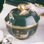 Tea Set for 2 Persons - Herend SP1058 Special Green design. Herend fine china. Hand painted tableware. Limited Edition