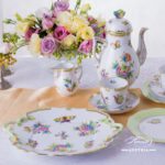 Coffee  Set for 2 Persons - Herend Queen Victoria VBO decor. Herend porcelain hand painted. Tableware. Coffee Cup 706-0-00 VBO