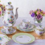 Coffee  Set for 2 Persons - Herend Queen Victoria VBO decor. Herend porcelain hand painted. Tableware. Coffee Cup 706-0-00 VBO