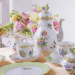 Coffee  Set for 2 Persons - Herend Queen Victoria VBO decor. Herend porcelain hand painted. Tableware. Coffee Cup 706-0-00 VBO