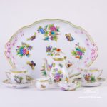 Coffee Set for 2 Persons - Herend Queen Victoria VBO decor. Herend porcelain hand painted. Tableware. Coffee Cup 706-0-00 VBO