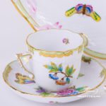 Coffee Set for 2 Persons - Herend Queen Victoria VBO decor. Herend porcelain hand painted. Tableware. Coffee Cup 706-0-00 VBO