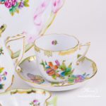 Coffee Set for 2 Persons - Herend Queen Victoria VBO decor. Herend porcelain hand painted. Tableware. Coffee Cup 706-0-00 VBO
