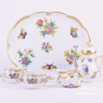 Coffee Set for 2 Persons - Herend Queen Victoria VBO decor. Herend porcelain hand painted. Tableware