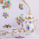 Coffee Set for 2 Persons - Herend Queen Victoria VBO decor. Herend porcelain hand painted. Tableware