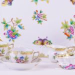 Coffee Set for 2 Persons - Herend Queen Victoria VBO decor. Herend porcelain hand painted. Tableware