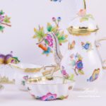 Coffee Set for 2 Persons - Herend Queen Victoria VBO decor. Herend porcelain hand painted. Tableware