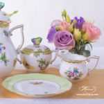 Coffee / Espresso Set for 2 Persons - Herend Queen Victoria VBO decor. Herend porcelain hand painted. Tableware. Coffee Cup 709-0-00 VBO