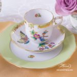 Coffee / Espresso Set for 2 Persons - Herend Queen Victoria VBO decor. Herend porcelain hand painted. Tableware. Coffee Cup 709-0-00 VBO