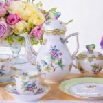 Coffee / Espresso Set for 2 Persons - Herend Queen Victoria VBO decor. Herend porcelain hand painted. Tableware. Coffee Cup 709-0-00 VBO