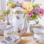 Coffee / Espresso Set for 2 Persons - Herend Queen Victoria VBO decor. Herend porcelain hand painted. Tableware. Coffee Cup 709-0-00 VBO