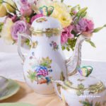 Coffee / Espresso Set for 2 Persons - Herend Queen Victoria VBO decor. Herend porcelain hand painted. Tableware. Coffee Cup 709-0-00 VBO