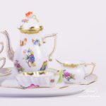 Coffee Set for 2 Persons - Herend Queen Victoria VBO decor. Herend porcelain hand painted. Tableware