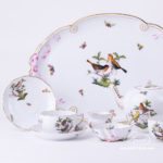 Tea Set for 2 Persons - Herend Rothschild Bird RO design. Herend fine china. Hand painted tableware