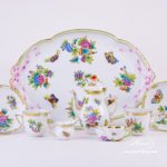 Coffee Set for 2 Persons - Herend Queen Victoria VBO decor. Herend porcelain hand painted. Tableware