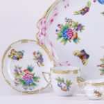 Coffee Set for 2 Persons - Herend Queen Victoria VBO decor. Herend porcelain hand painted. Tableware